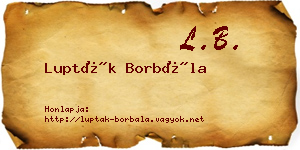Lupták Borbála névjegykártya